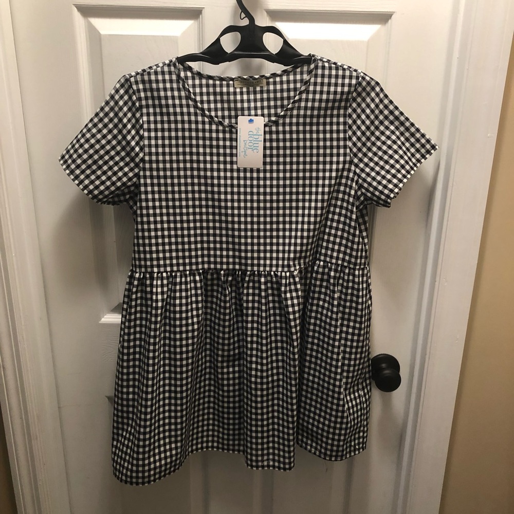 Blue Door Boutique Gingham Check Top